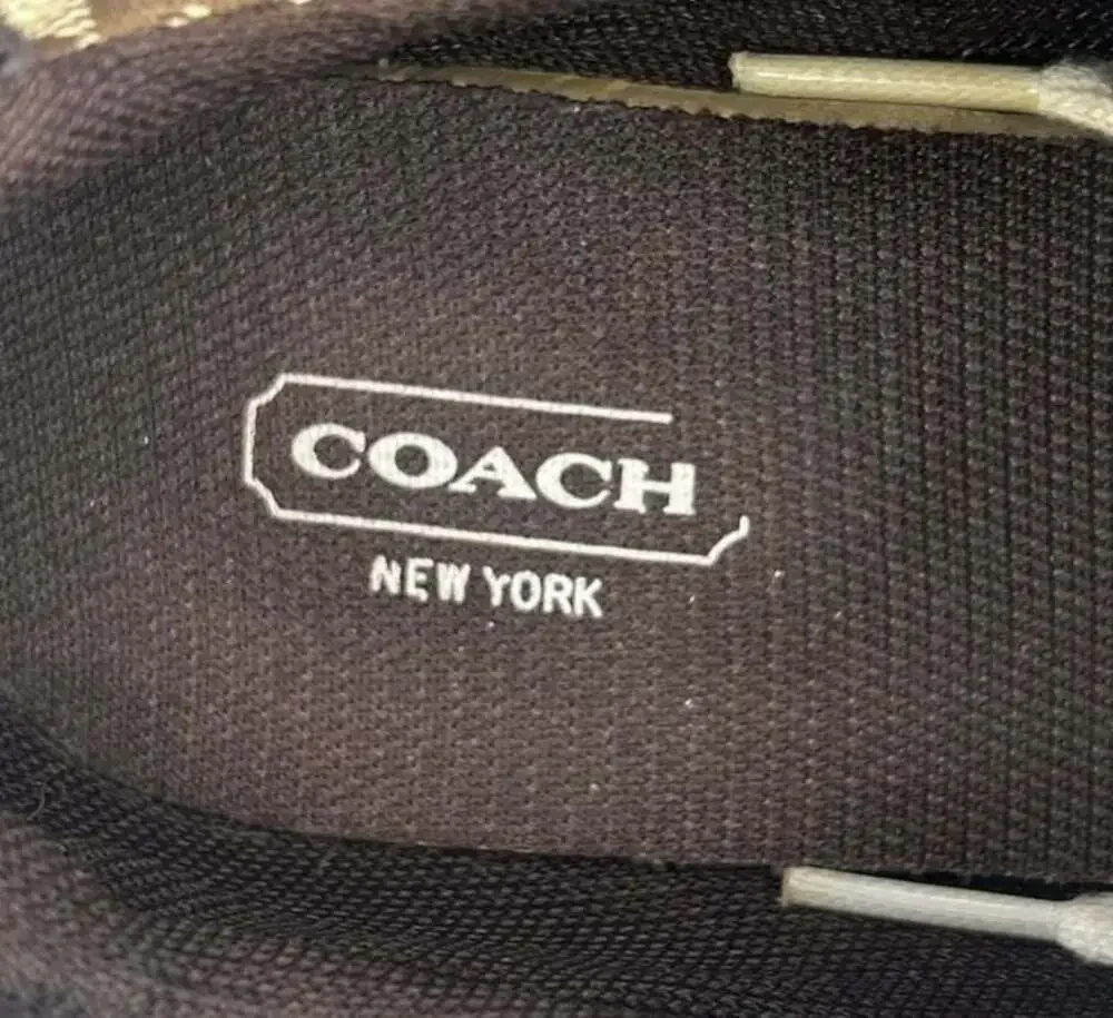 Coach Signature C Logo Canvas and Suede Sneakers in Brown